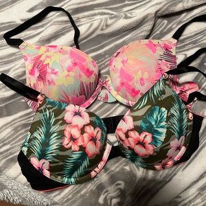 Victoria’s Secret push up bra bundle flower pattern